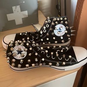Converse all star high tops. brand new. Spiked and studded. Dope style.